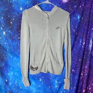 Nollie- Gray Knit Zip Sweater Long Sleeve Medium